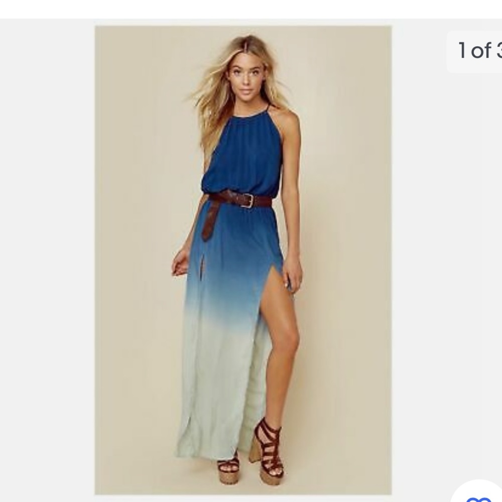 Planet blue two slit halter dress in ombré - size Small